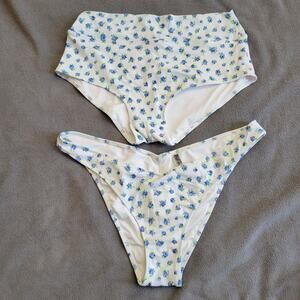 VICTORIAS SECRET PINK Swim Bottoms Florals Boyshort XL Bikini XXL Skirt XL 3PC